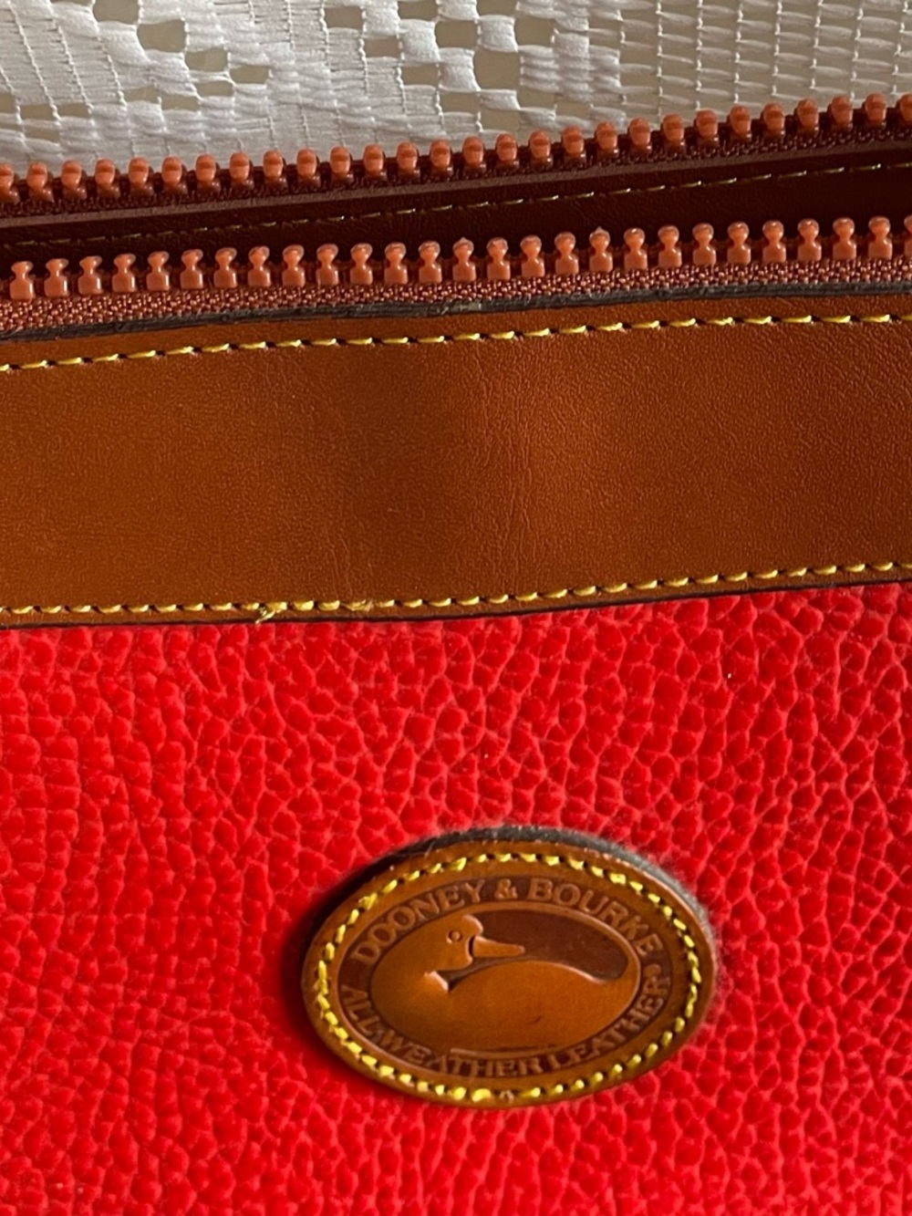 Dooney & Bourke Look Alike Red Pebbled Leather Crossbody Bag - Picture 6 of 16